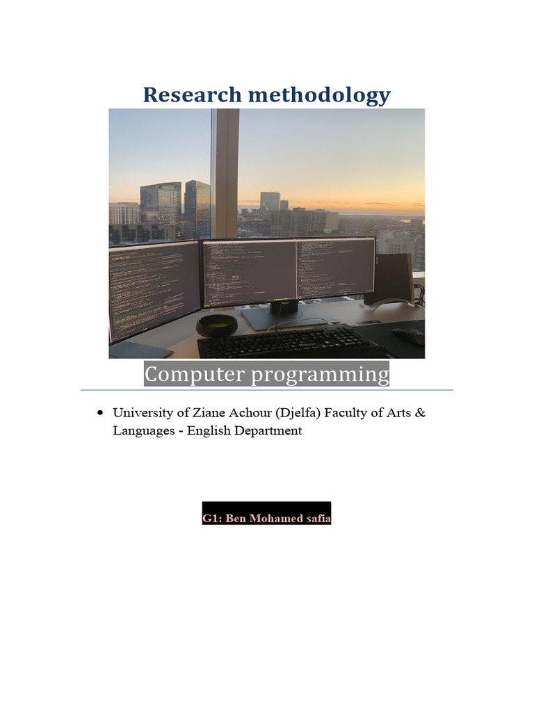 Research Methodology | PDF | Computer Programming | Programmer