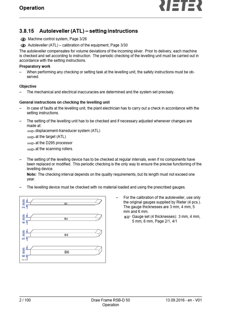 Setting Sensor B195 RSB-D50 | PDF | Calibration | Engineering Tolerance