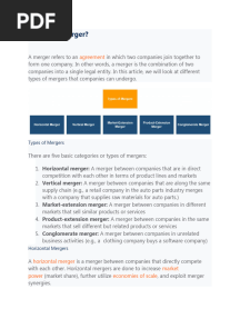 Mergers and Acquisition Mba Final Notes