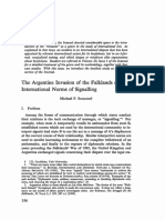 The Argentina Invasion of The Falklands and International Norms of Signalling