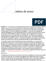 Synthèse de Texte L'Intellectuel