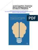 Entrepreneurial Cognition Exploring The Mindset of Entrepreneurs 1St Edition Dean A Shepherd Full Chapter