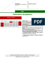 Calendario Letivo 2020