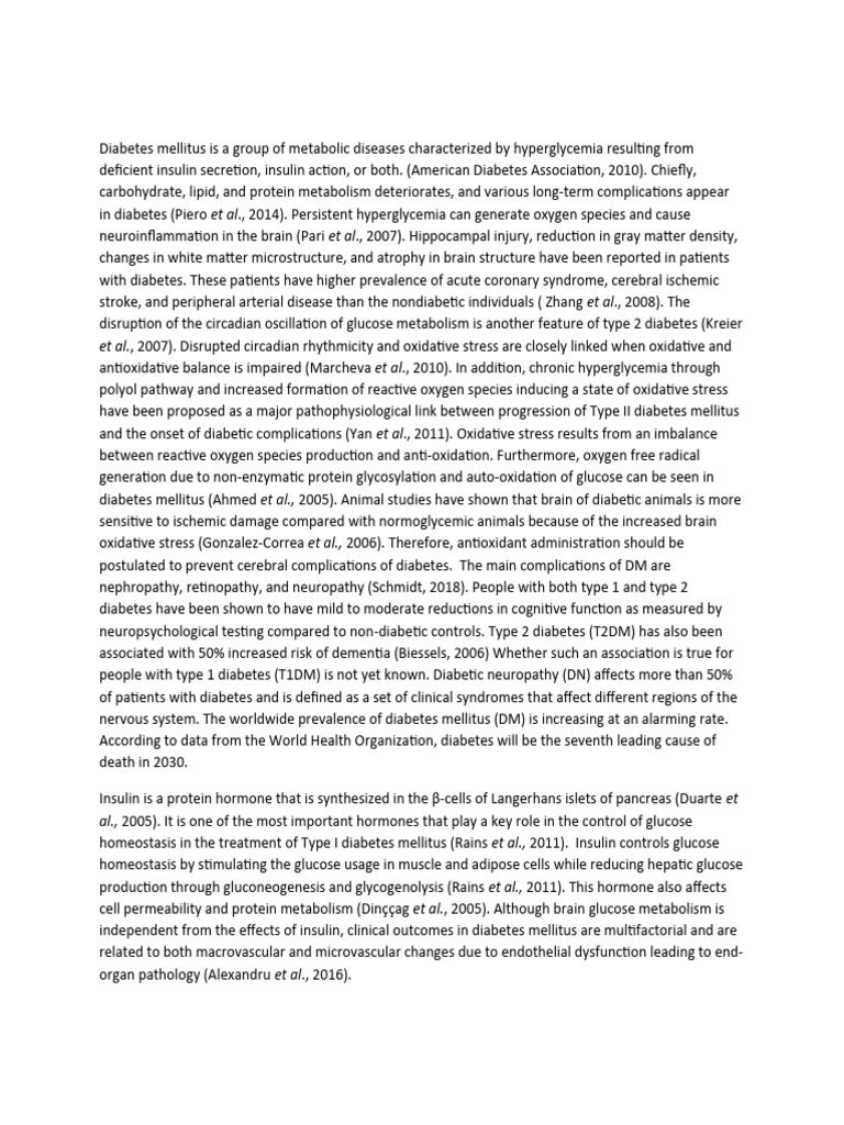 Melatonin's Role in Diabetes and Brain Health | PDF | Diabetes ...