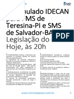 3º Simulado IDECAN Para Teresina e Salvador - Legislaçã Do SUS