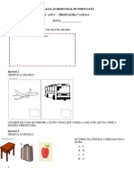 Avaliação Bimestral de Português Aluno