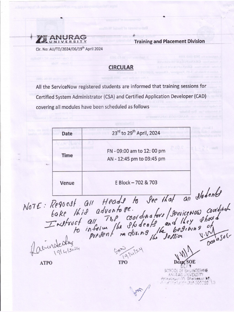 Servicenow training schedule pdf