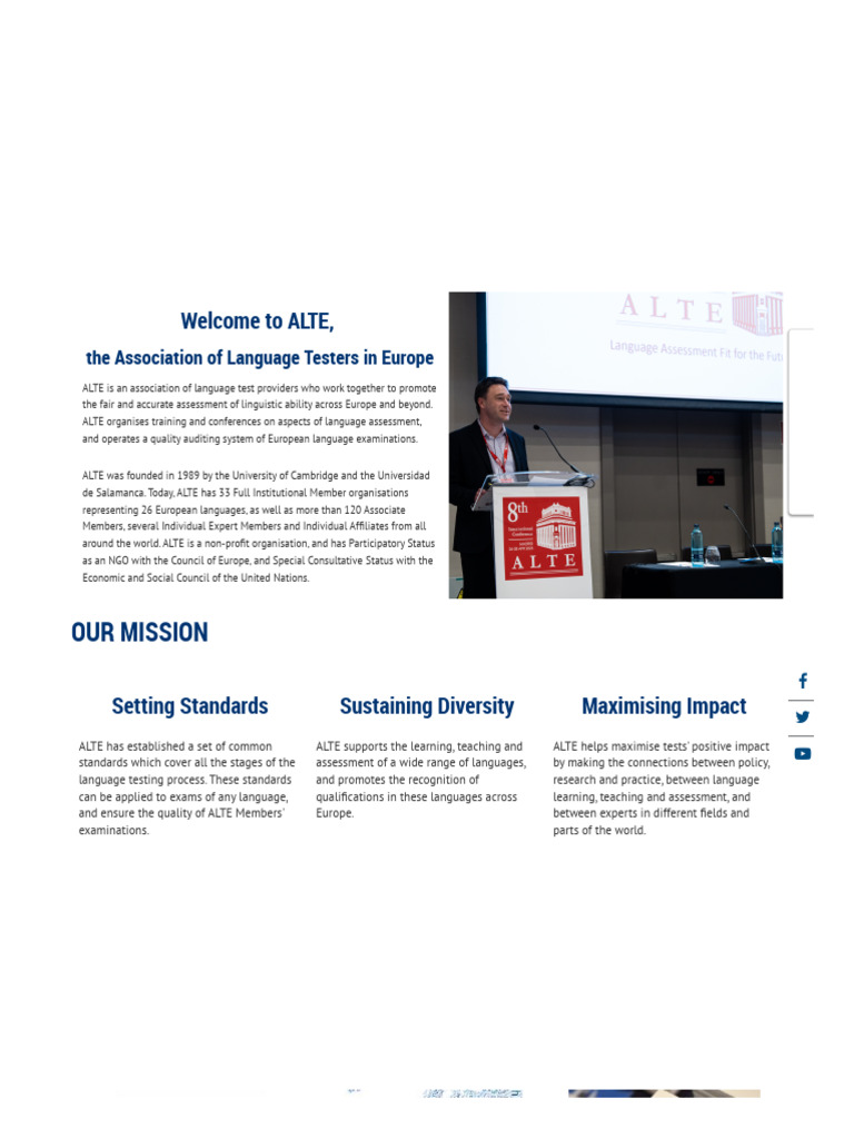 Association of Language Testers in Europe (ALTE) - Home | PDF