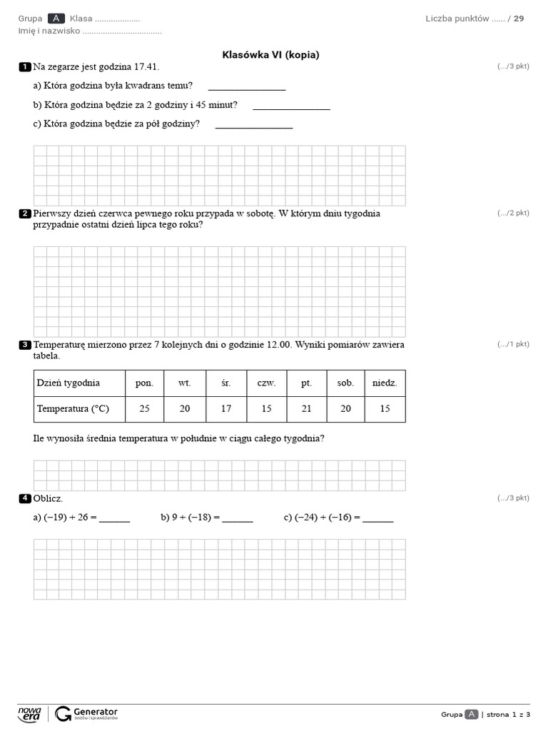 Matematyka I My Klasa 5 Matematyka i My Kl5 Praca Klasowa | PDF