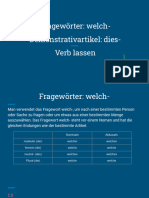 Frageartikel Welch - Demonstrativpronomen Dieser, Der Und Verb Lassen