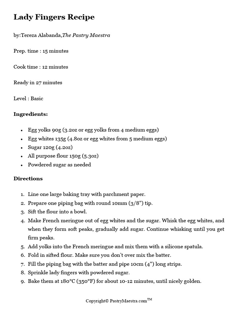 LadyFingersRecipeENPastryMaestra PDF