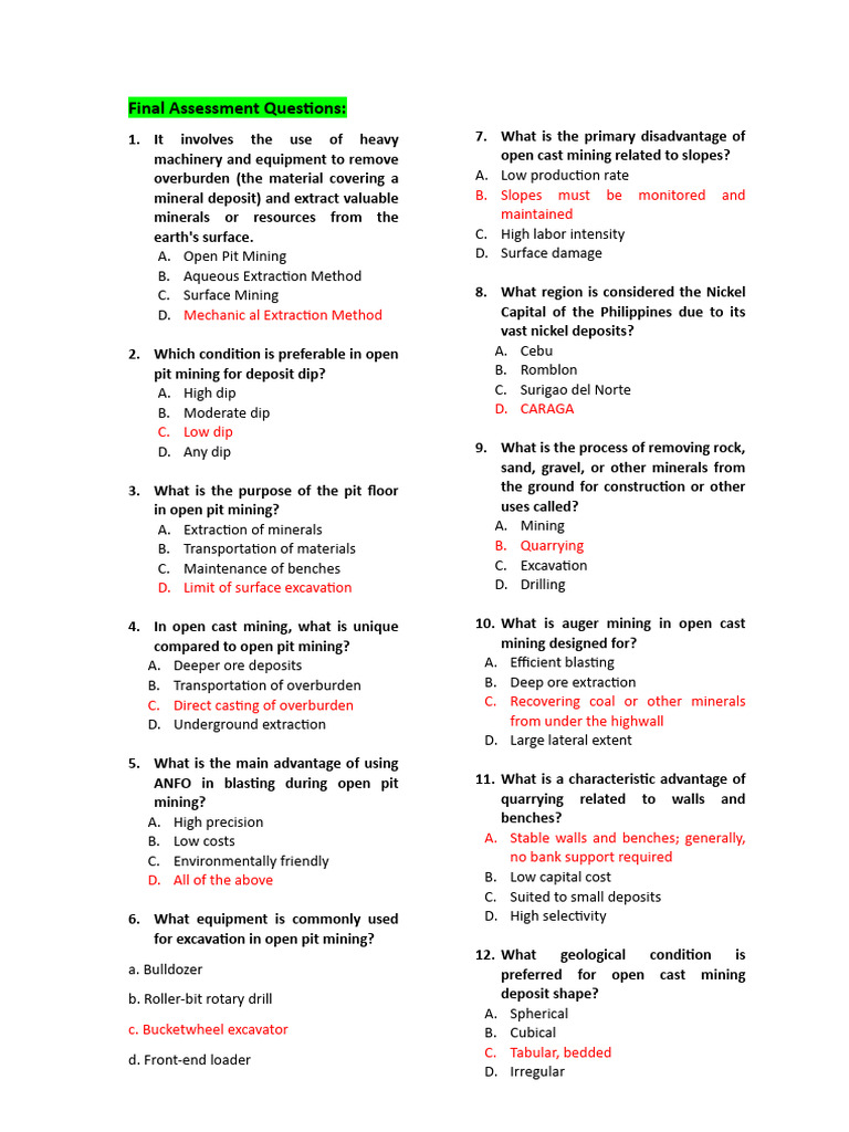 Open Pit and Surface Mining Assessment | PDF | Mining | Coal Mining