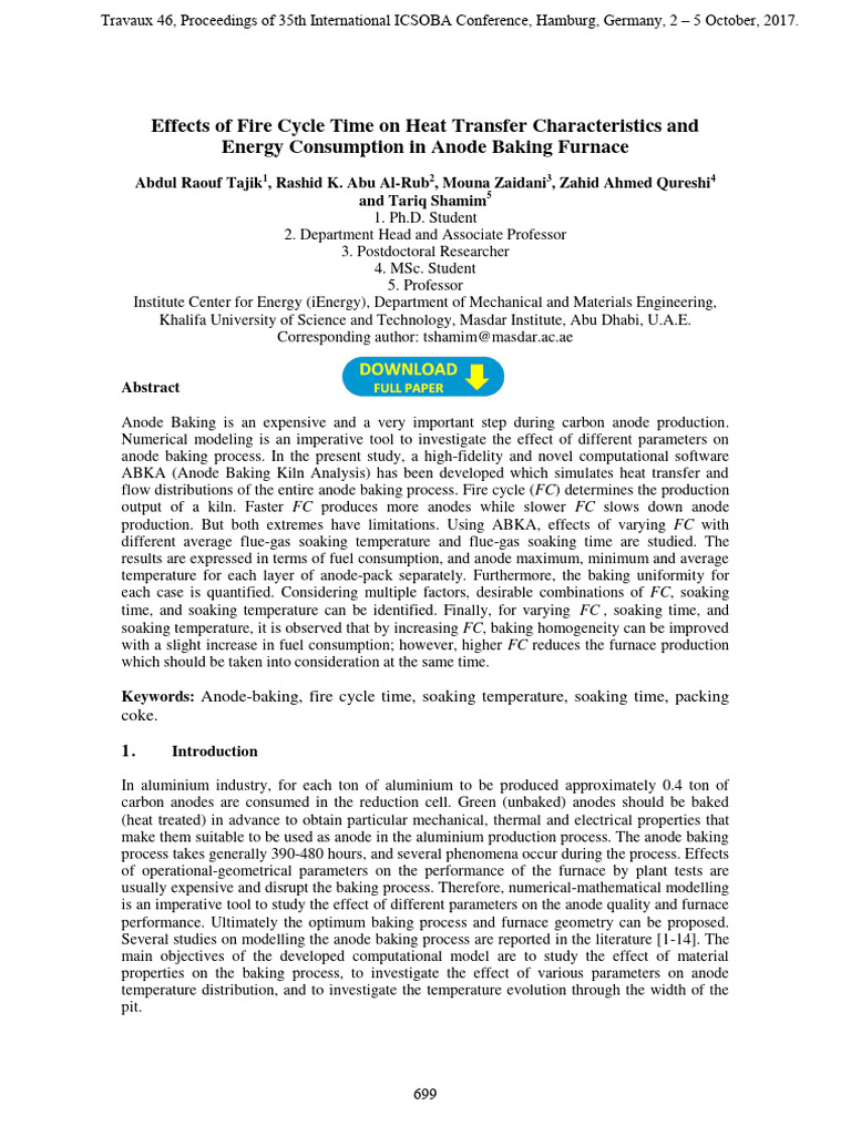 Anode Baking Process Optimization | PDF | Gases | Fluid Dynamics