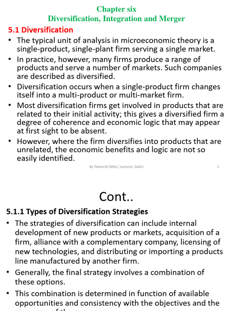 Diversification Strategies Explained | PDF | Mergers And Acquisitions ...