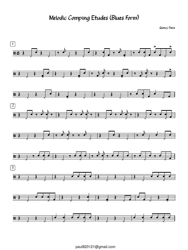 Melodic Comping Etudes Blues Form No Ride Pdf