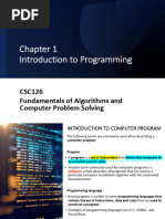 CSC 126 Chapter 1