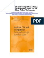 Intrinsic CSR and Competition Doing Well Amongst European Smes 1St Ed 2020 Edition Walter Wehrmeyer Full Chapter