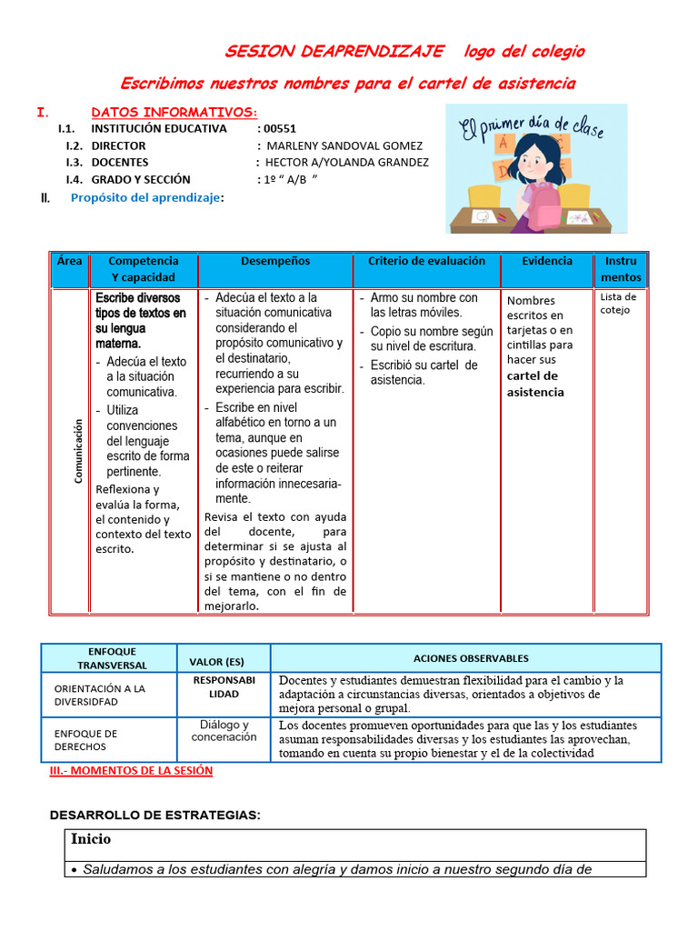 Cartel de Asistencia y Nombres | PDF | Evaluación | Cognición