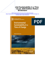 Environmental Sustainability in A Time of Change 1St Ed 2020 Edition Robert Brinkmann Full Chapter