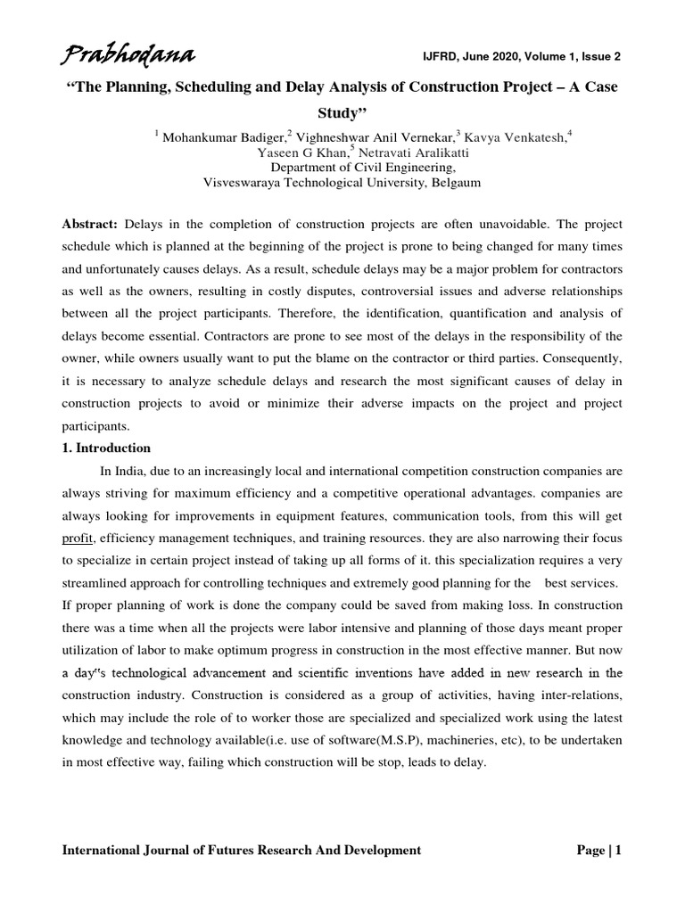Delay Analysis in Construction Projects | PDF | Program Optimization ...