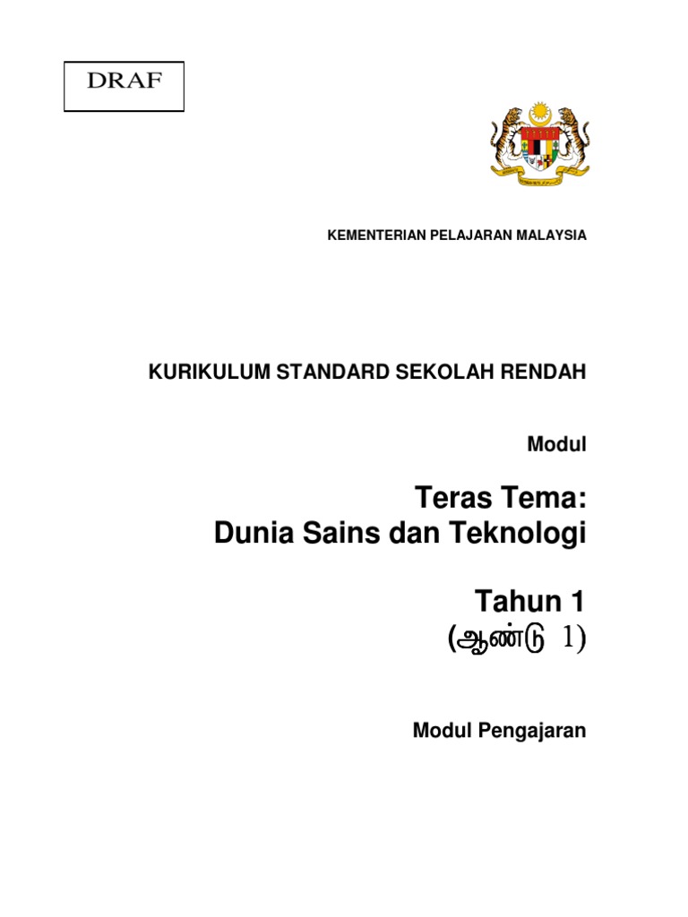 04 Modul Pengajaran Sains Tahun 1 Versi Bahasa Tamil Pdf
