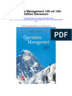 Download Operations Management 14Th Ed 14Th Edition Stevenson full chapter