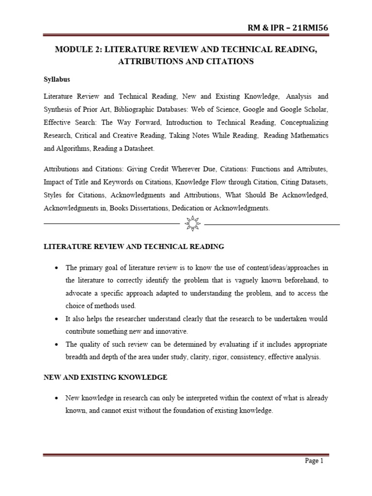 Module 2 RM 2021 Scheme 5th Semester | PDF | Citation | Knowledge