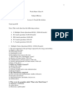 CL 9 His 1 Work Sheet French Revolution (VVP)
