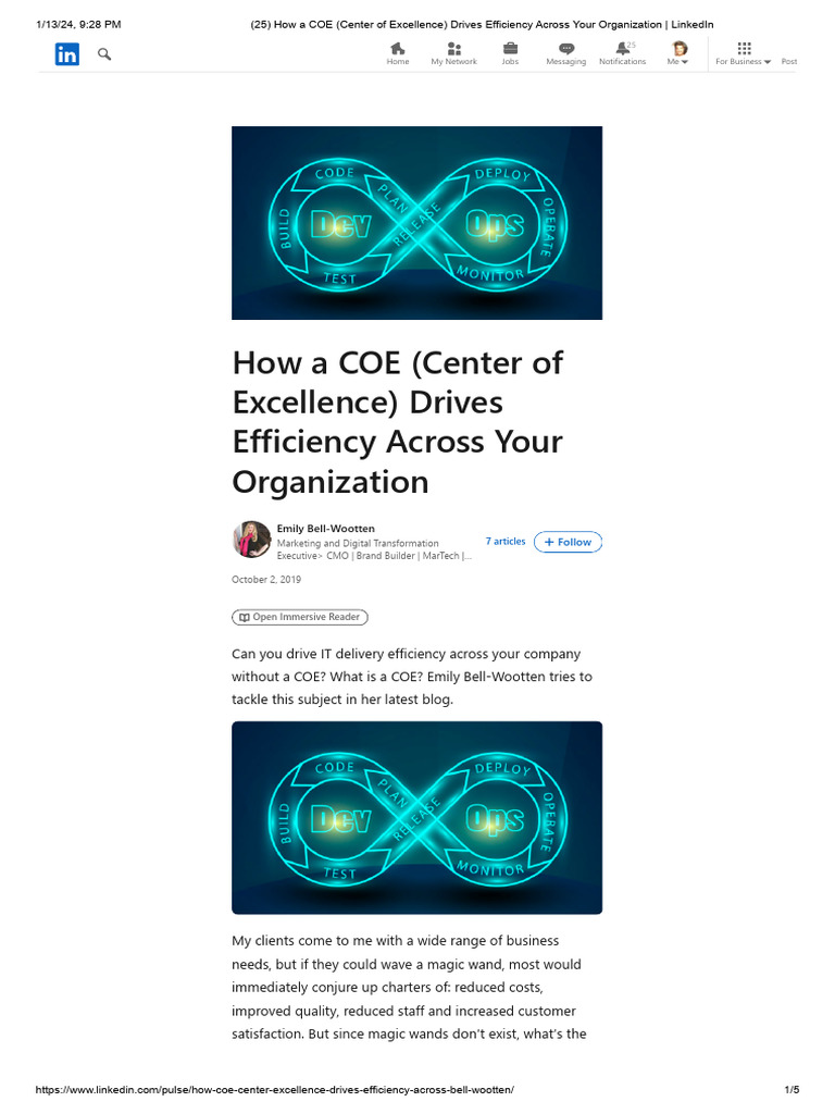 Driving Efficiency with a COE Model | PDF | Innovation | Marketing