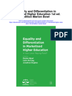 Equality and Differentiation in Marketised Higher Education 1St Ed Edition Marion Bowl Full Chapter