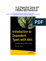 Introduction To Dependent Types With Idris Encoding Program Proofs in Types 1St Edition Boro Sitnikovski Full Chapter