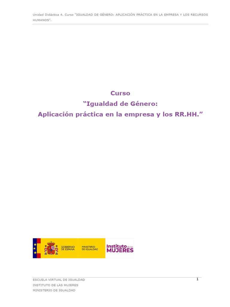 Igualdad de Género en la Empresa | PDF | Igualdad de género | Estudios ...