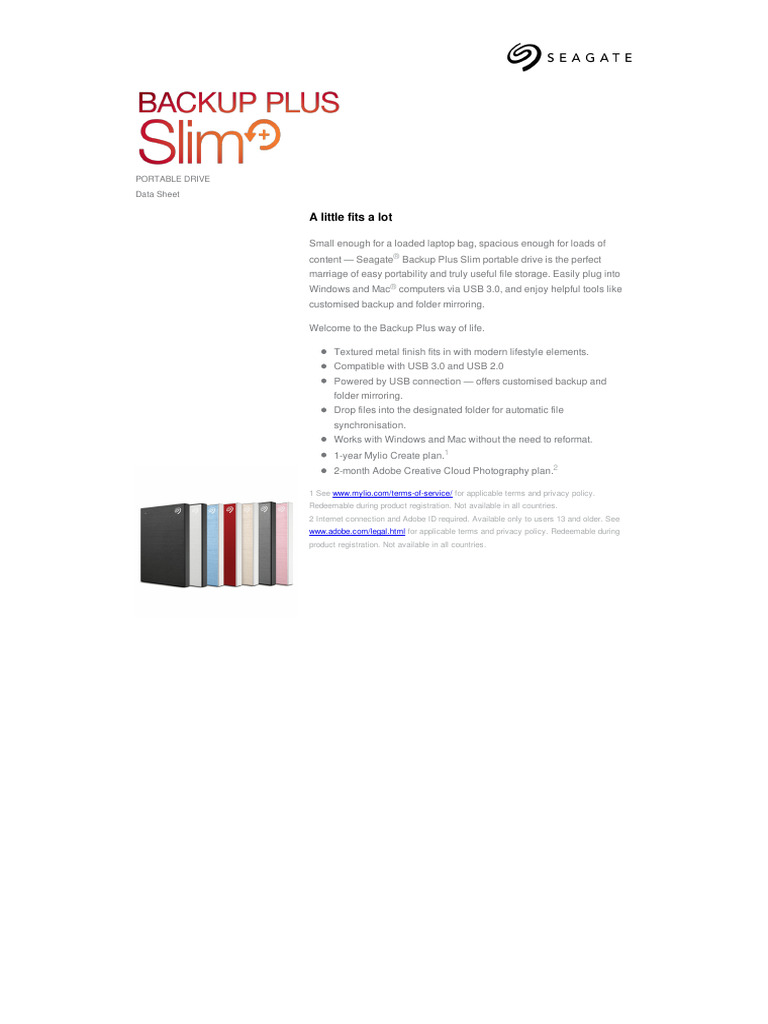 Seagate Backup Plus Slim Apac DS2005 5 1904 APAC en - IN | PDF | Byte ...
