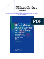 The Sages Manual of Quality Outcomes and Patient Safety John R Romanelli Full Chapter