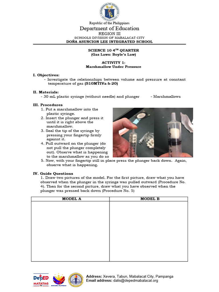 Q4Act1BoylesLaw PDF Gases Syringe