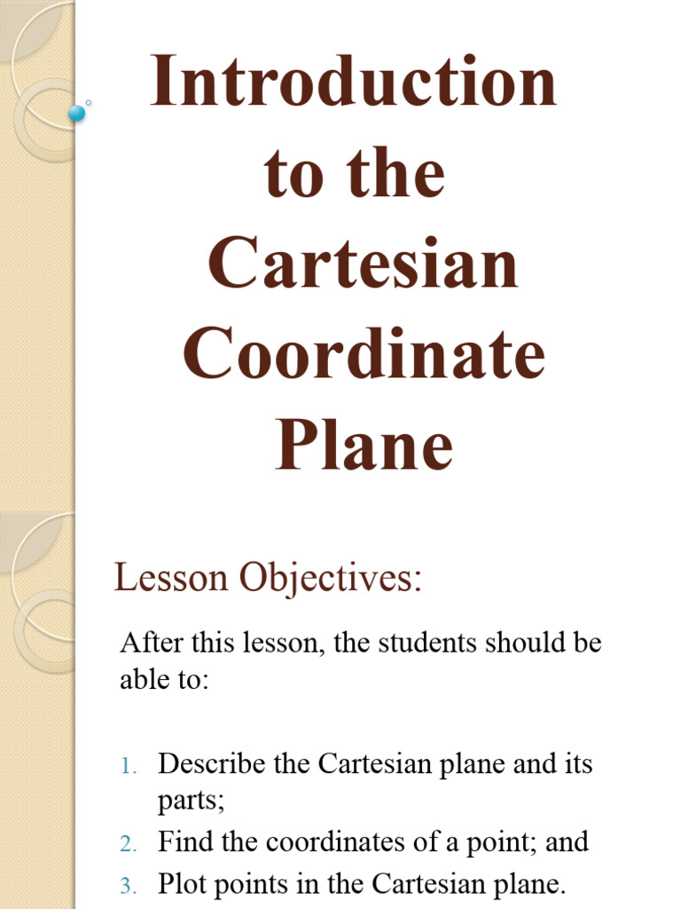 The Cartesian Coordinate Plane | PDF | Cartesian Coordinate System ...