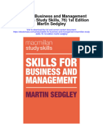 Skills For Business and Management Macmillan Study Skills 76 1St Edition Martin Sedgley All Chapter