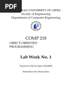 COMP 218: Lab Work No. 1