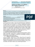 Le Traumatisme Psychique Vs La Résilience Chez L'enfant Et L'adolescent