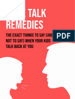 Back Talk Remedies - Strategic Parenting