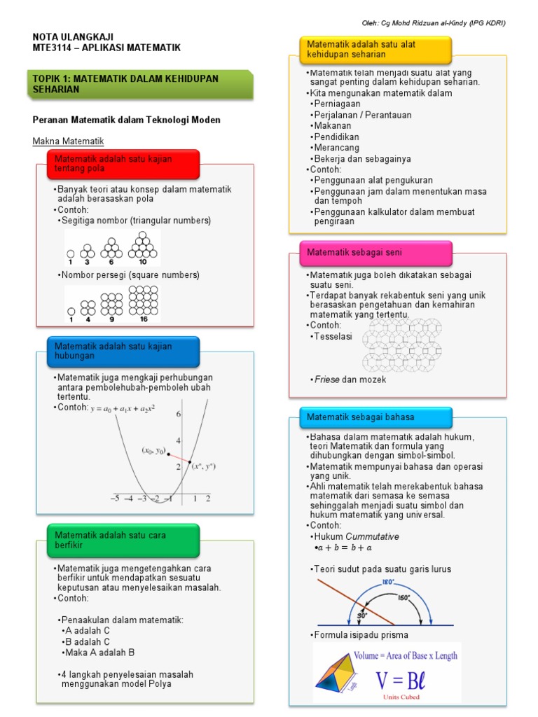 Nota Ulangkaji MTE3114 - Topik 1 & 2 (Kecil) (1)