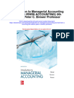 Introduction To Managerial Accounting Ise Hed Irwin Accounting 9Th Edition Peter C Brewer Professor Full Chapter