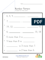 Number Pattern Worksheet2