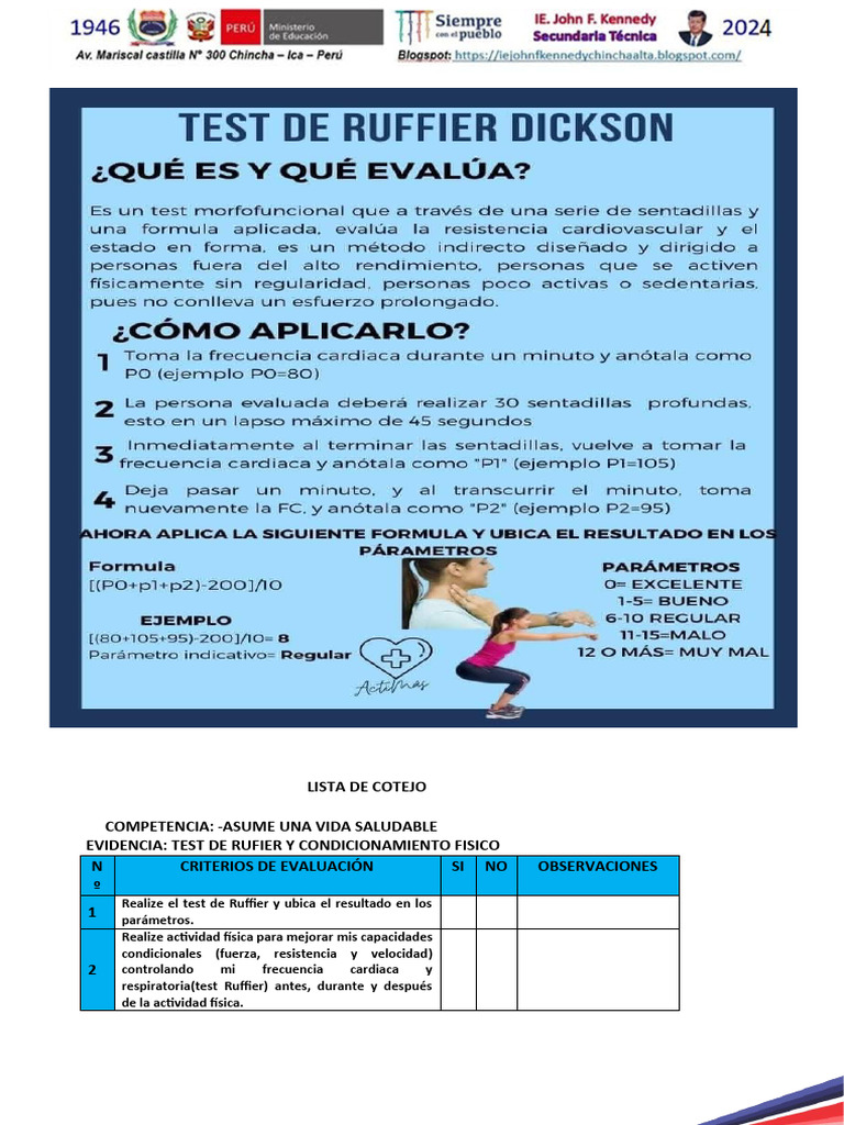Ficha Antropométrica y Test de Ruffier | PDF | Enfermedades y ...