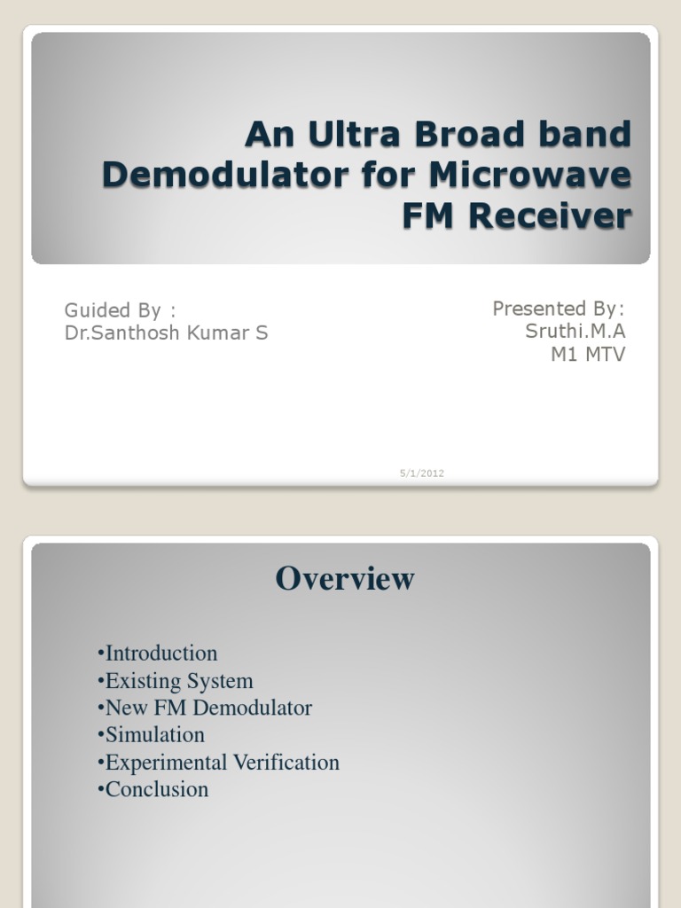 An Ultra Broad Band Demodulator For Microwave Receiver | PDF | Detector ...