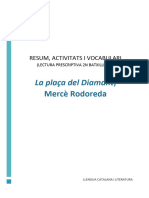 Resum, Vocabulari I Activitats - La Plaça Del Diamant, Mercè Rodoreda