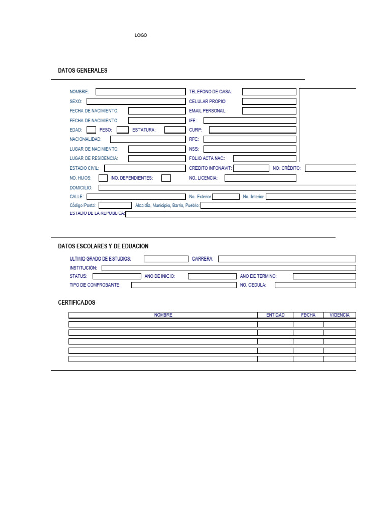 Formato Datos Generales | PDF | Derecho