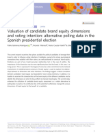 Valuation of Candidate Brand Equity Dimensions and Voting Intention: Alternative Polling Data in The Spanish Presidential Election