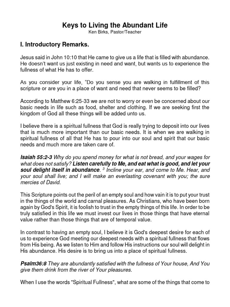 Practical strategies for abundant living