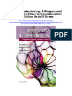 Essential Interviewing A Programmed Approach To Effective Communication 9Th Edition David R Evans Full Chapter